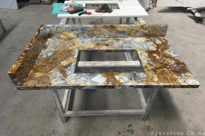 30 Inch Vanity Diet Champagne Marble Vanities factory