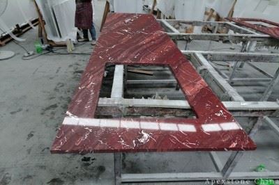 36 in Bordeaux Red Marble Tops
