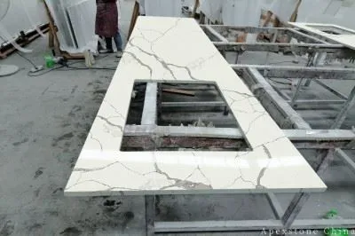 49x22 Calacatta Fractal Grey Quartz Tops best