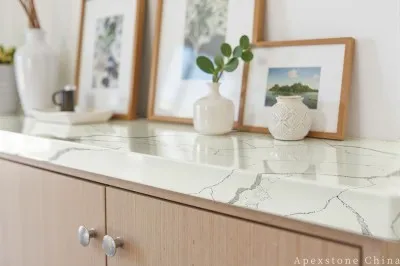 49x22 Calacatta Fractal Grey Quartz Tops suppliers