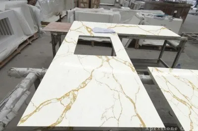 Calacatta Honeycomb Gold White Quartz Slabs best