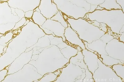 Calacatta Honeycomb Gold White Quartz Slabs suppliers