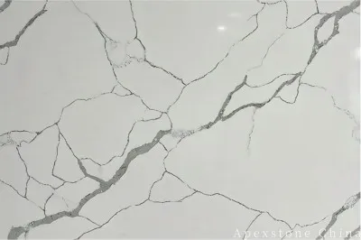 Composite Calacatta Fractal Grey Quartz Slabs factory