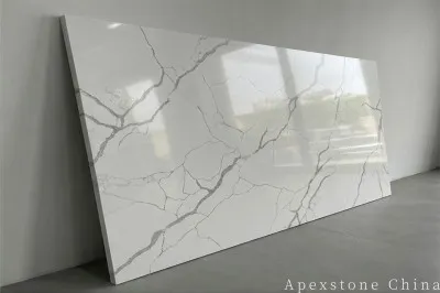Composite Calacatta Fractal Grey Quartz Slabs