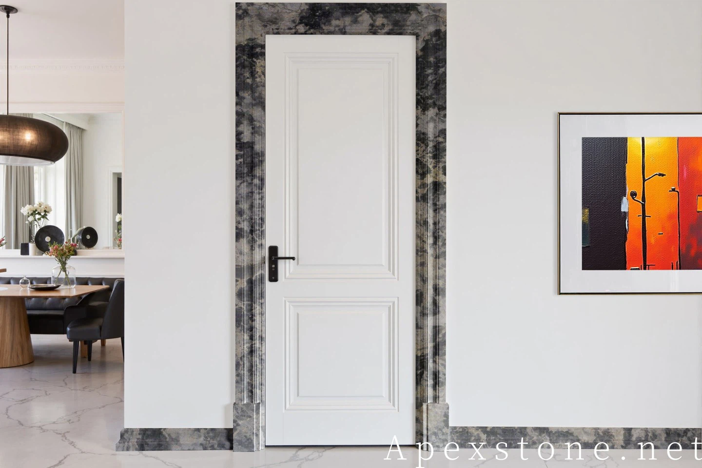 Designed Exotic Grey Marble Door Frames