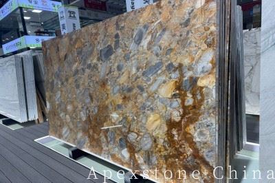 Diet Champagne Gold Marble Kichen Countertops