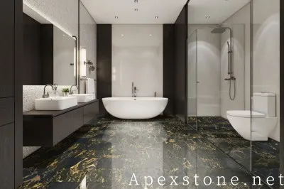 AthensPortoroMarbleshowerfloortiles122 AthensPortoroMarbleshowerfloortiles122