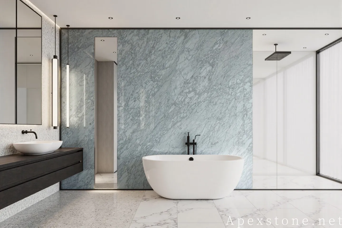 BiancoStatuarioMarblebathroomwalldesign141 BiancoStatuarioMarblebathroomwalldesign141