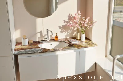 red Quartzite 72 double sink vanity top bathroom