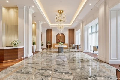 hex green Marble floor lounge