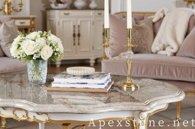 vintage pink Marble coffee table