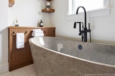 beige Marble 20mm tile shower wall