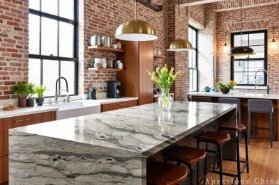 Leathered Bulgari Green Marble Benchtops high quality