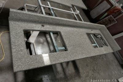 Leathered Grey Limestone Vanity Tops