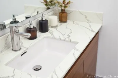 Leathered White Quartz Vanity Tops high quality