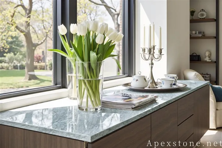 Bianco Statuario Marble cabinet design