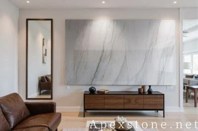 Pedestal White Quartzite Top TV Stands factory