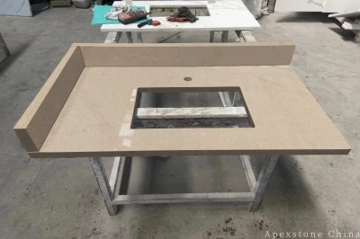 Prefabricated Azul Palmira Gray Limestone Vanities factory