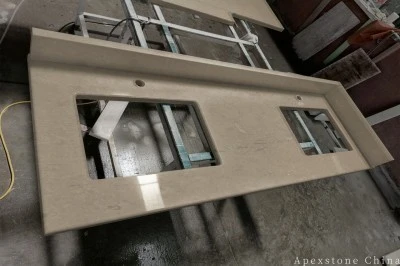Prefabricated Azul Palmira Gray Limestone Vanities