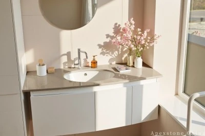 Prefabricated Azul Palmira Gray Limestone Vanities high quality