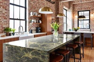Prefabricated Classic Green Marble Benchtops high quality