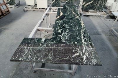 Prefabricated Veria Green Marble Island Countertops factory