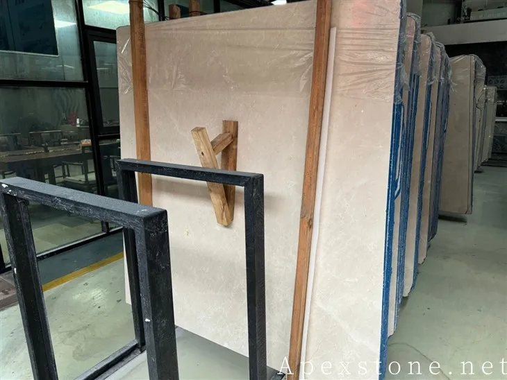 Real Leathered Victory Beige Marble Slabs suppliers