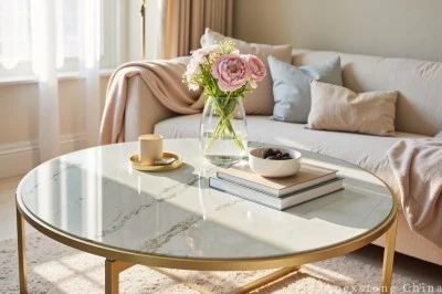 Real White Marble Coffee Table factory