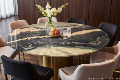 Round Black Marble Table Tops