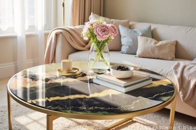 Round Black Marble Table Tops factory