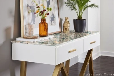 Round Pink Marble Console Table factory