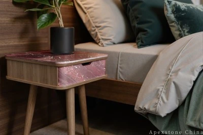 Small Red Marble Nightstand