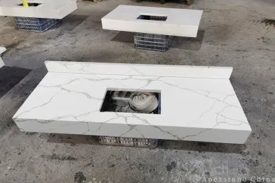 30 Vanity Calacatta Cracked White Quartz Vanities