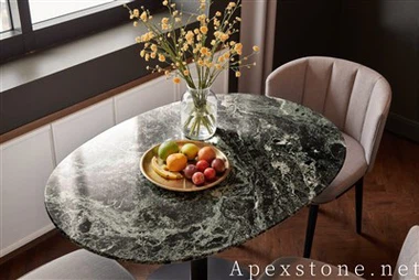 42 Inch Square Green Marble Coffee Table