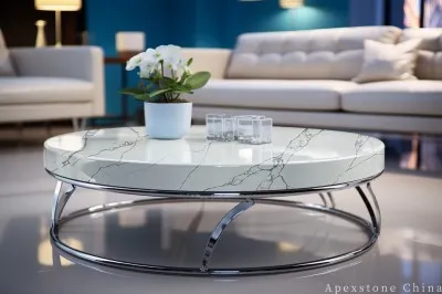 Antique White Quartz End Table