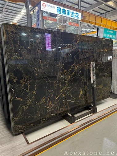 Athens Portoro Stone Black Marble Slabs