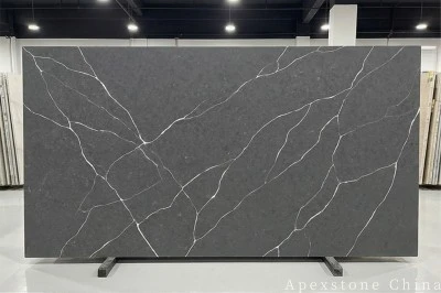 Calacatta Charcoal Grey Quartz Slabs