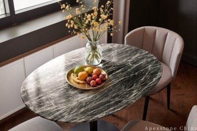 Contemporary Black Marble Coffee Table
