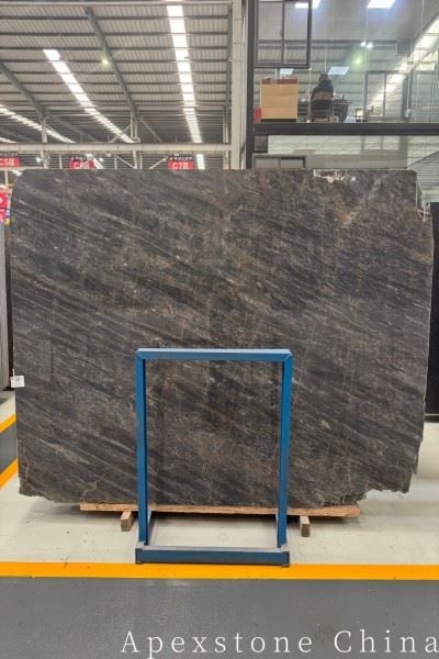 Kuri Gold Stone Black Marble Slabs