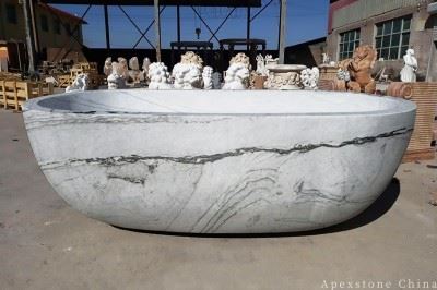 Marble Top Calacatta Macaubas Quartzite Bathtub