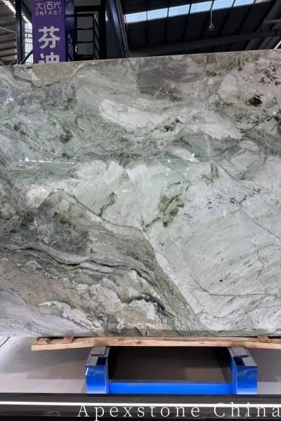 NaChu Green Stone White Marble Slabs