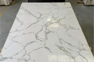 Tumbled Calacatta Gilded Vein Quartz Slabs