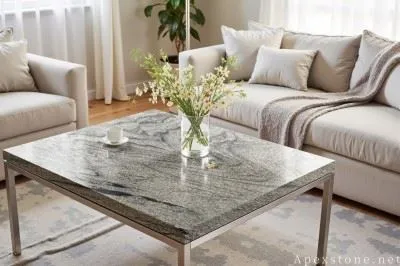 Vintage White Granite Cocktail Table