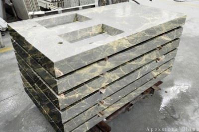 Standing Basin Green Marble Sinks