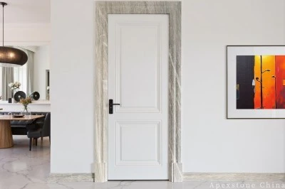 Subtle Blue Marble Door Frames