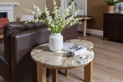 Vintage Purple Marble Side Table