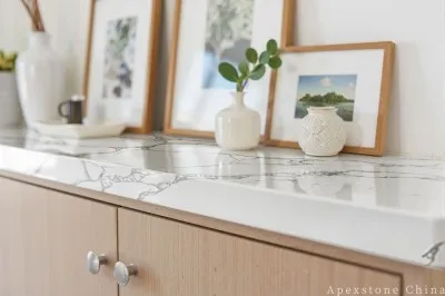 Waterfall Calacatta Ink Vein Quartz Tops suppliers