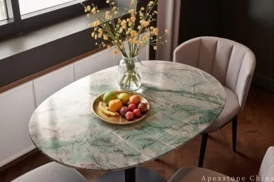 With Drawer Green Quartzite Coffee Table