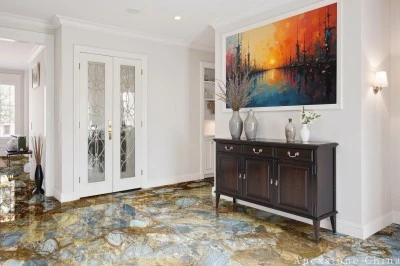 With Storage Gold Marble Console Table